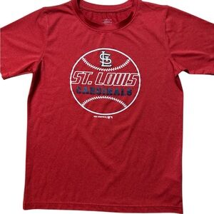 St Louis Cardinals Youth Boys Red T-Shirt Size Large 10-12 MLB Redbirds Birds